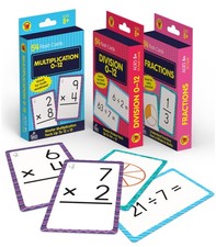 Division, Fractions, and Multiplication Flash Cards, 3 Sets of Flashcards, Ma...