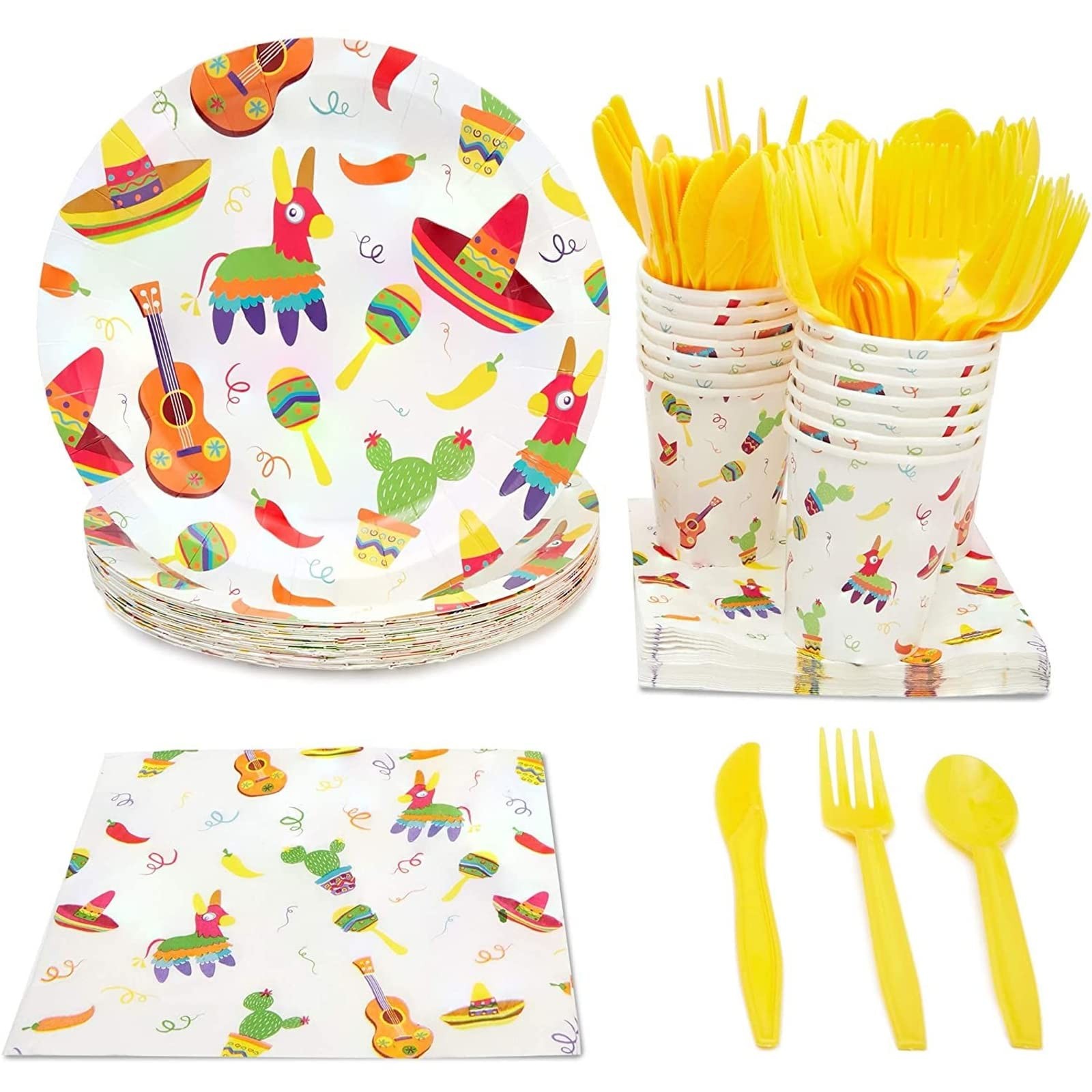 - 144-piece, Serves 24, Multicolor Car...