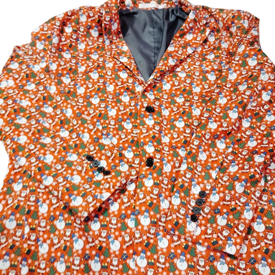 Праздник красный Рождество вечеринки мужской костюм Sz XL брюки W/галстук - Изображение 2 из 4