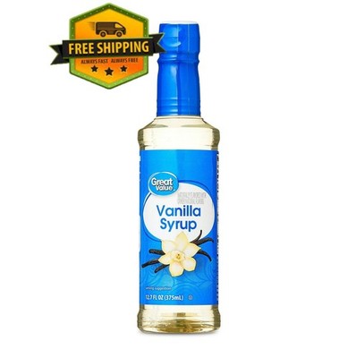 Great Value Vanilla Flavored Syrup, 12.7 fl oz Bottle