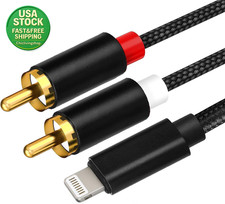 Lightning to RCA Audio Cable 3.9FT Compatible with Iphone 14 13 12 11 Pro XS XR