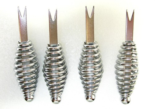 Lot of 4 BBQ Spring Handle Heavy Duty Chromed Forks Easy to Handle 4 Pieces