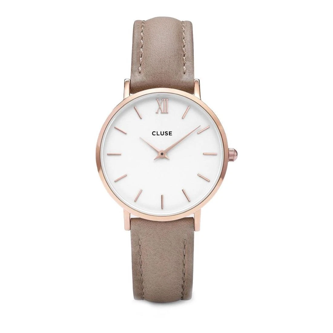 CLUSE Women\'s Quartz Watch Minuit Pink Leather Strap Silver Case White Dial NWT Cluse Minuit Watch Women Rose Gold Tone White Dial 38mm  main image 2