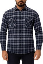 Mens Brushed Cotton Flannel Shirt Warm Check Lumberjack Soft Winter Casual Shirt