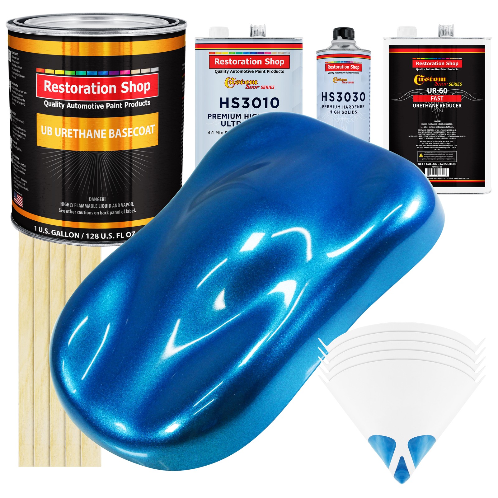 True Blue Firemist Urethane Basecoat Clearcoat Car Paint Fast Kit Gallon