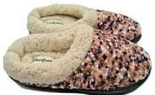 Womens Chunky Textured Slippers Sm 5-6 Lined Multi Color Back Slide Dream Foams