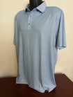 Graham Luxe Polo Shirt Mens XL Soft Blue Dot Golf Performance Lightweight Extra — photo 2