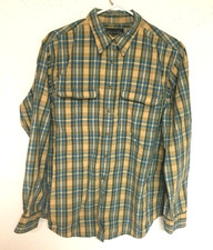 ABERCROMBIE  FITCH LS Shirt Button Up Sleeves Green Blue Men's Size Large