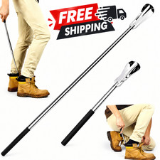 New Extra Long Handle Shoe Horn Stainless Steel Handled Metal Shoehorn Horns
