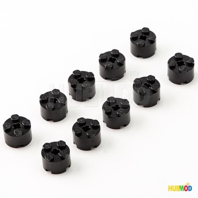 Lot of 10 LEGO Genuine Black 3941 6143 Round 2x2 w/ Axle Hole Bricks Parts NEW