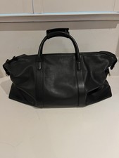 Vintage Coach Black Leather Weekender Duffle Bag #0502