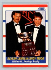 1990-91 Score American #365 Rejean Lemelin / Andy Moog AW Boston Bruins