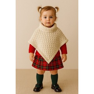 Blarney Woolen Mills Ireland Cream Cable Knit Poncho Toddler 2 Years