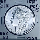 1881 S BU GEM MORGAN SILVER DOLLAR UNC MS+++ U.S. MINT RARE COIN 7269