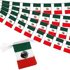 Mexico String Flag Pennant Banner - 38 Flags, 42 Feet Small Mini Mexican Flag...
