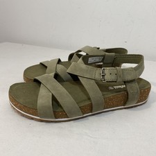 Image of Timberland Women's Malibu Waves Ankle Strap Sandals Olive Nubuck Size UK 6.5