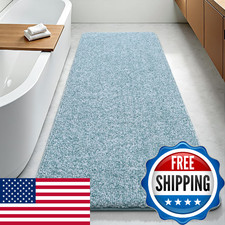 Enqinar Bathroom Runner Rug 24X60 Inch Soft Absorbent Long Bathroom Rug For