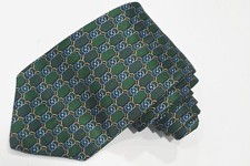 BURBERRY LONDON GREEN SILK MEN'S Neck Tie W: 3 3/4 "BY L: 59" MADE IN ITALY