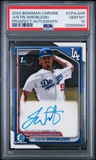 2024 BOWMAN CHROME JUSTIN WROBLESKI PROSPECT AUTOGRAPH PSA10