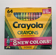 Vintage 1990 Crayola Crayons 64 Pack Box Cray...