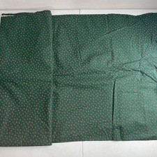 Green Cotton Fabric w/ Tiny Red Hearts Leaves Calico Pattern -- 3 Yards 20"