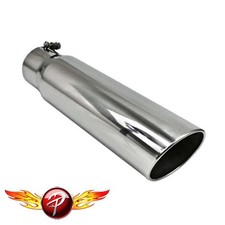 Different Trend Stainless Steel Rolled Slant Exhaust Tip 4 In 5 Out 18 Long