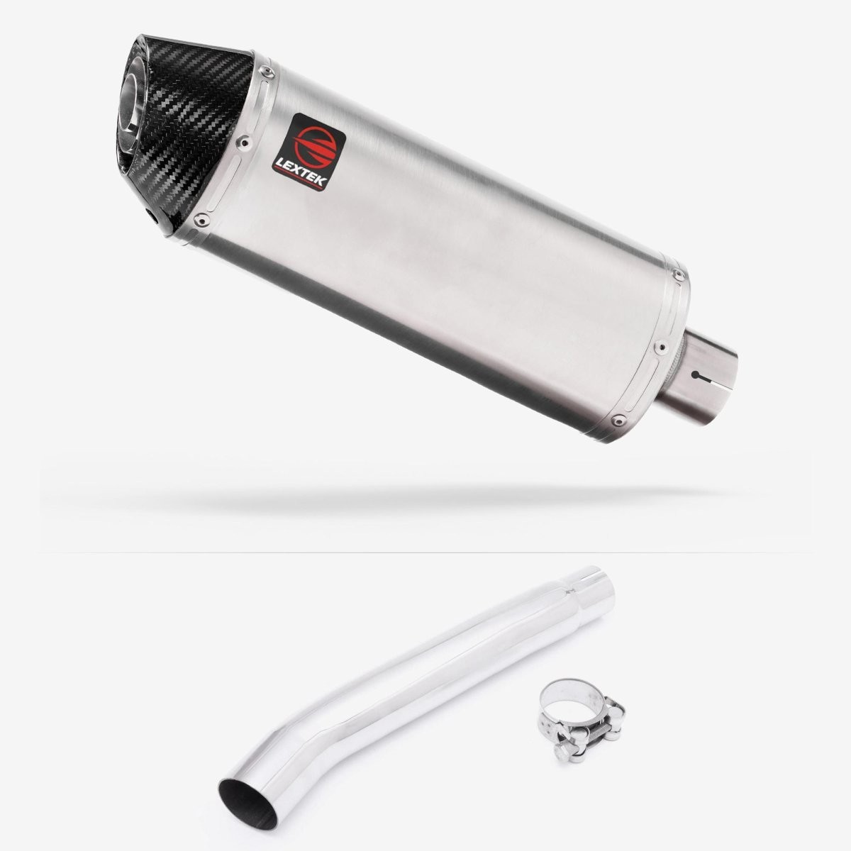 Lextek Stainless Steel RP2 Brushed 300mm Exhaust with Link Pipe Silencer Rear