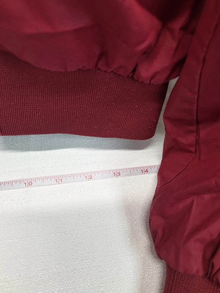 Chaqueta cortavientos vintage solo para miembros para hombre 42 borgoña cremallera completa bombardero años 80 Foto 2 de 4