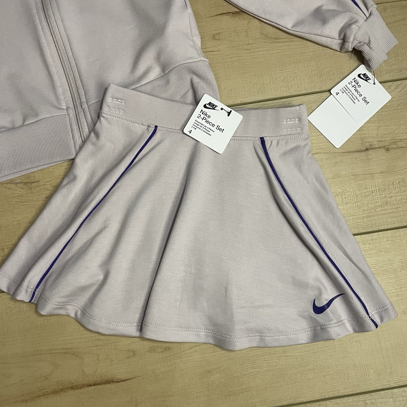 Nike Kids Girls Varsity Prep Toddler Track Scooter Jacket and Skirt Set XS 3-4 thumbnail 3