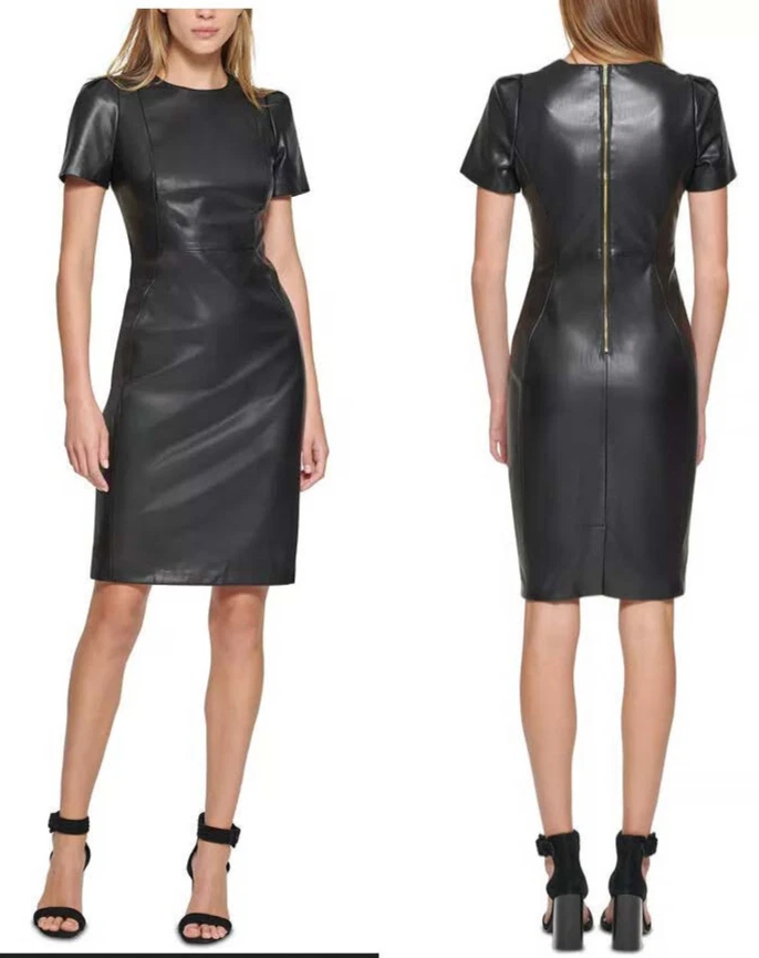 Calvin Klein Faux Leather Short Dresses for Women for sale | eBay