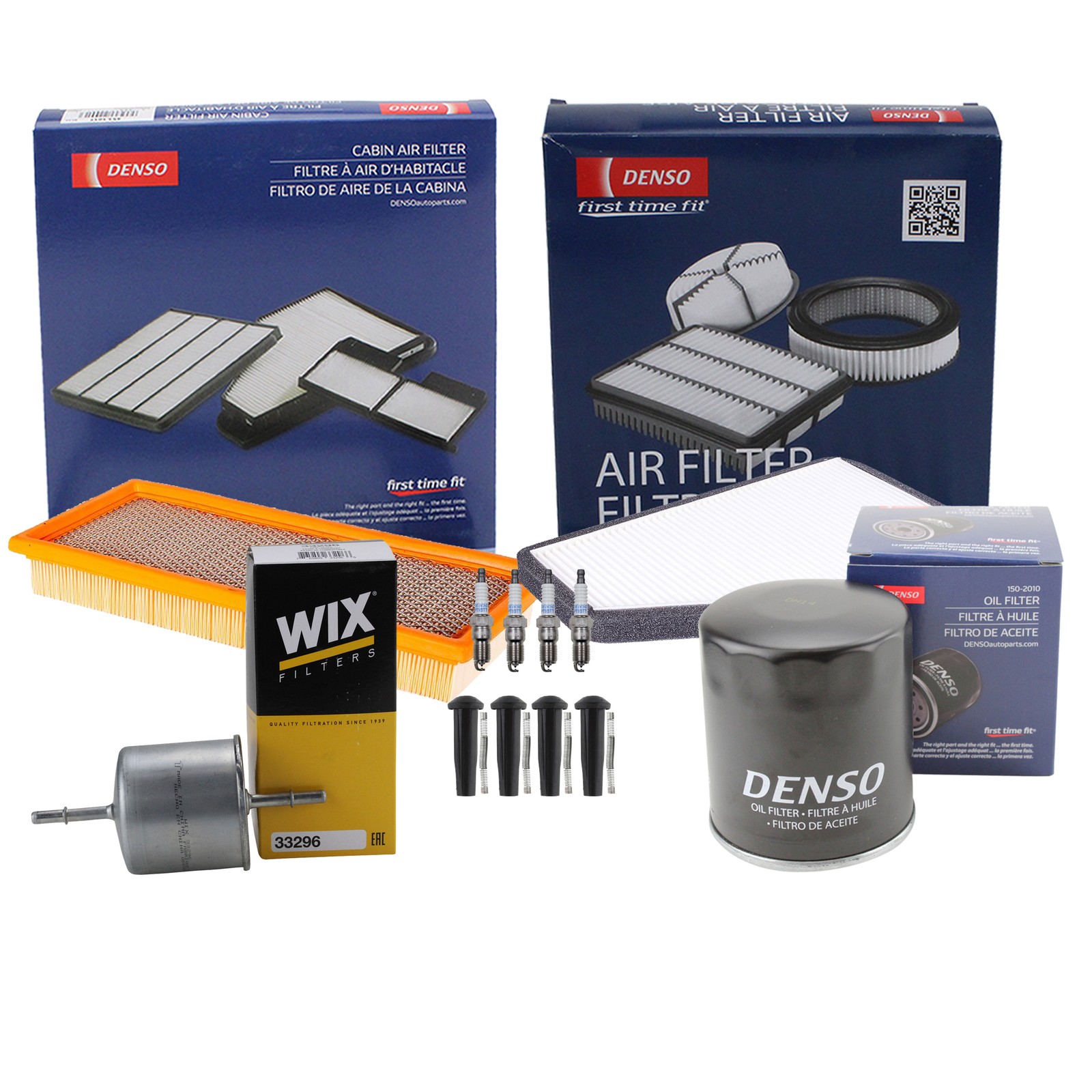 Denso Tune Up Kit 4 Spark Plugs  Boots Kit for Mazda Tribute 2.3 L4 H Auto CVT