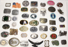 LOT OF 45 VINTAGE  MODERN BELT BUCKLES VARIOUS DESIGNS  MAKERS NO DUPLICATES