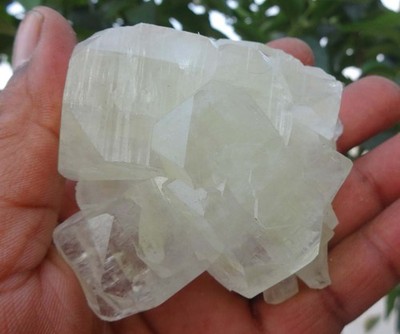 Green Apophyllite On Stilbite Minerals Specimen India BO=35