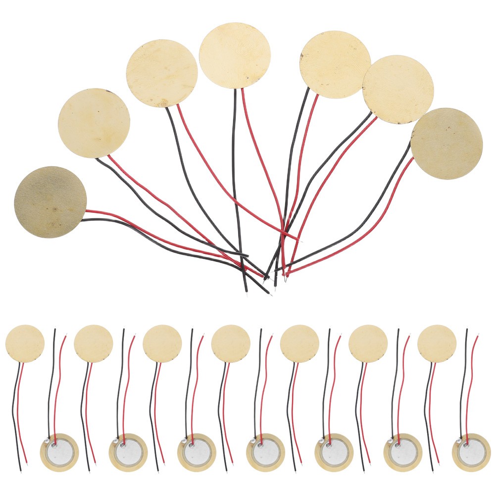 30pcs 15mm Piezo Disc Element Sensor with Wire, Transducer Contact Microphone