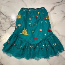 Hanna Andersson Disney Little Mermaid Skirt Size S Small Green Embroidered Tulle