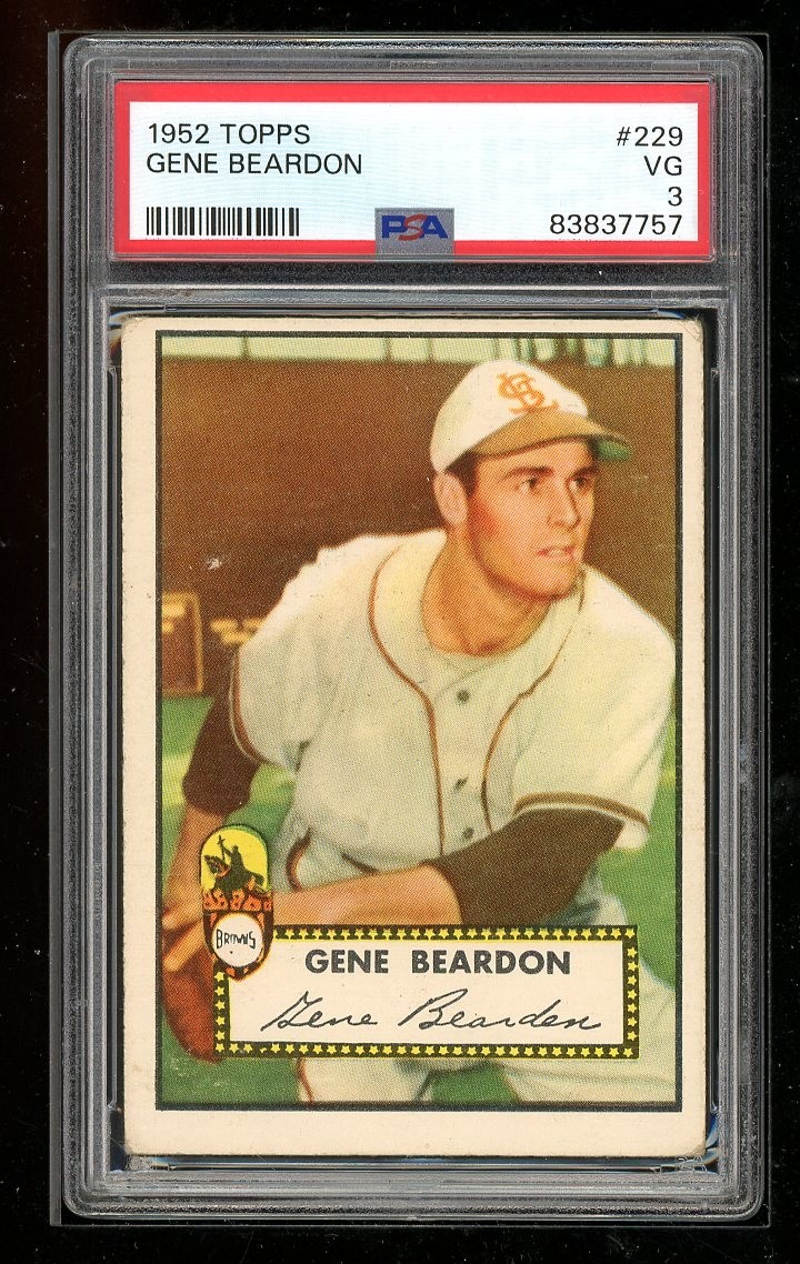 1952 Topps #229 Gene Bearden PSA 3