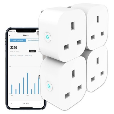 ANTELA Smart Plug mit Energieüberwachung, Alexa Sprachsteuerung, 2,4GHz WiFi Pl...