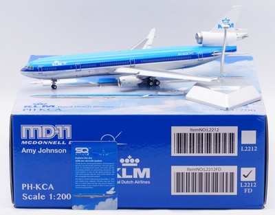 SQ Wings 1:200 KLM MCDONNELL MD-11 Diecast Flugzeug Jet Modell PH-KCA Flaps Down