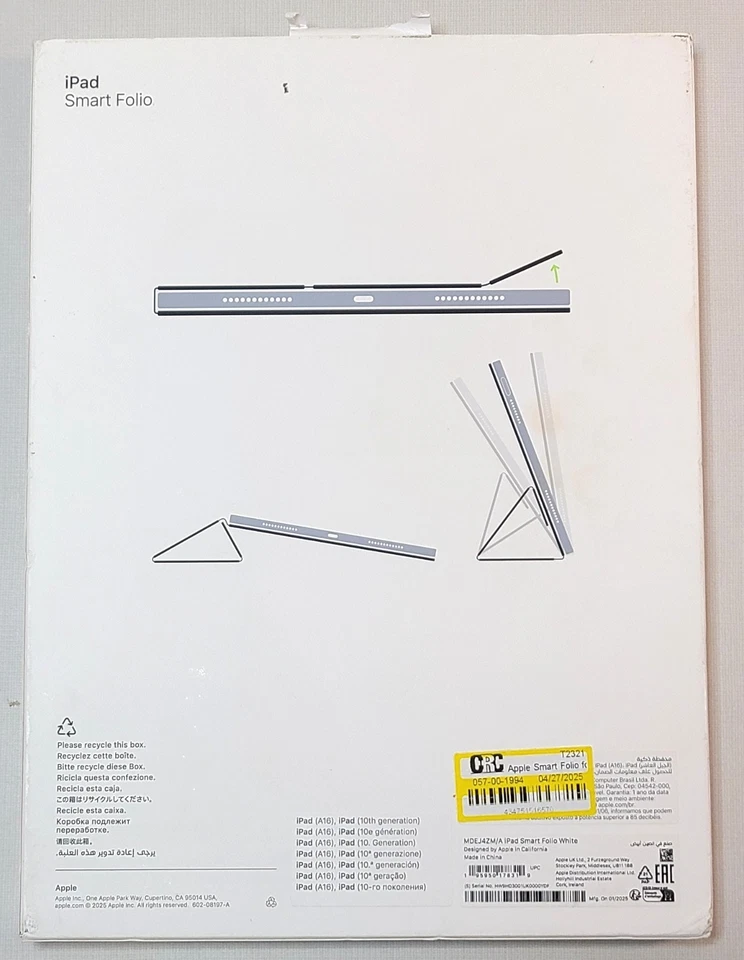 CAJA ABIERTA - Apple iPad 10.9" Smart Folio Blanco - A16 / 10.ª Gen - MQDQ3ZM/A Foto 4 de 4