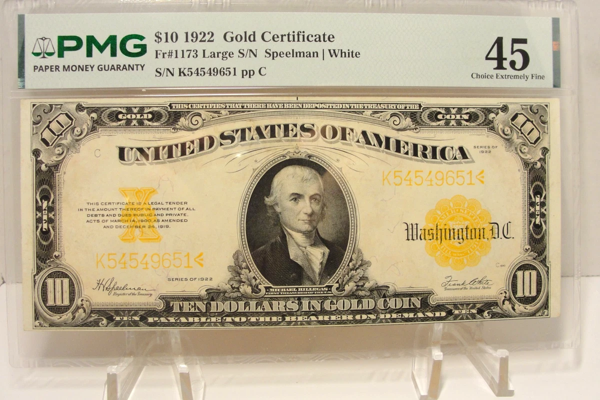 PMG $10 1922 Year US Large Gold Certificates for sale | eBay