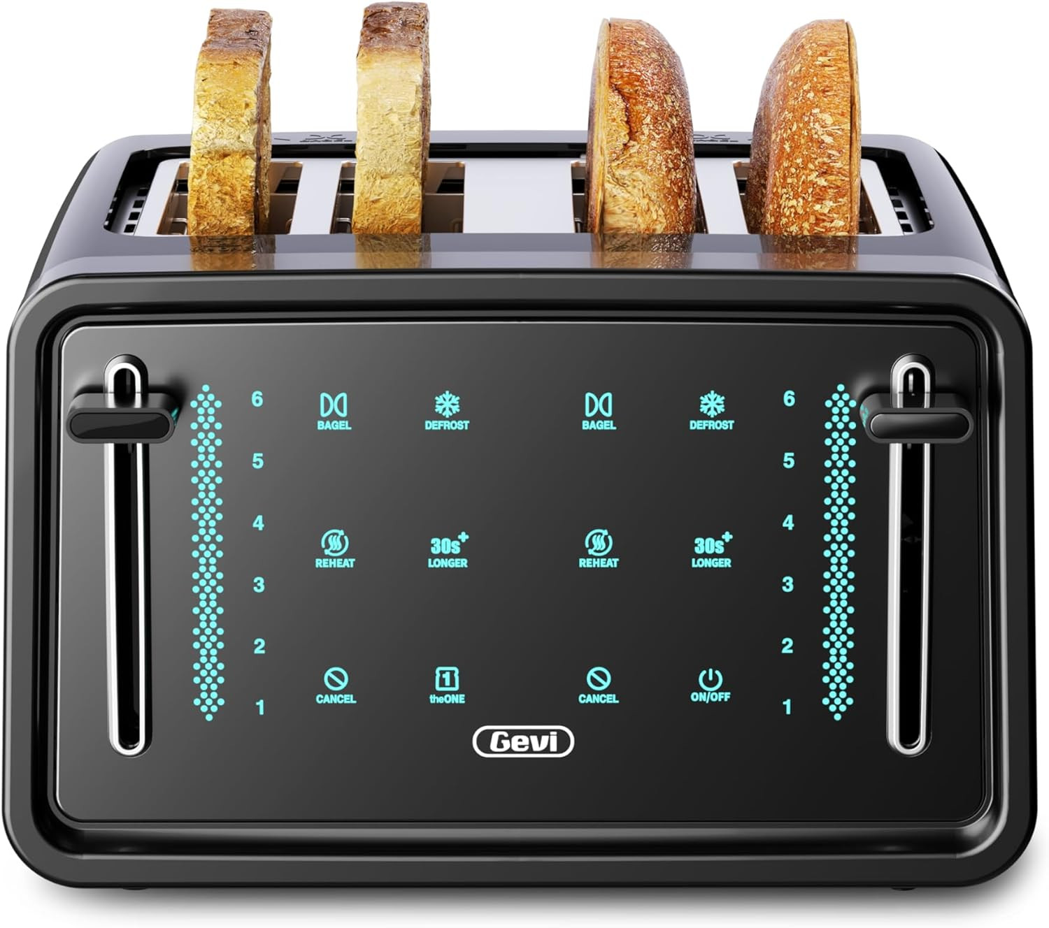 Toaster 4 Slice,Led Display Touchscreen Bagel Toaster with Dual Control Panels o