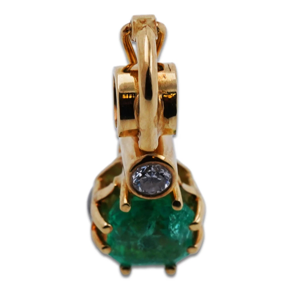 Smaragd Anhänger 585 Gold 14 Kt Gelbgold Diamant Brillant Damen Wert 1990,- - Bild 2 von 4