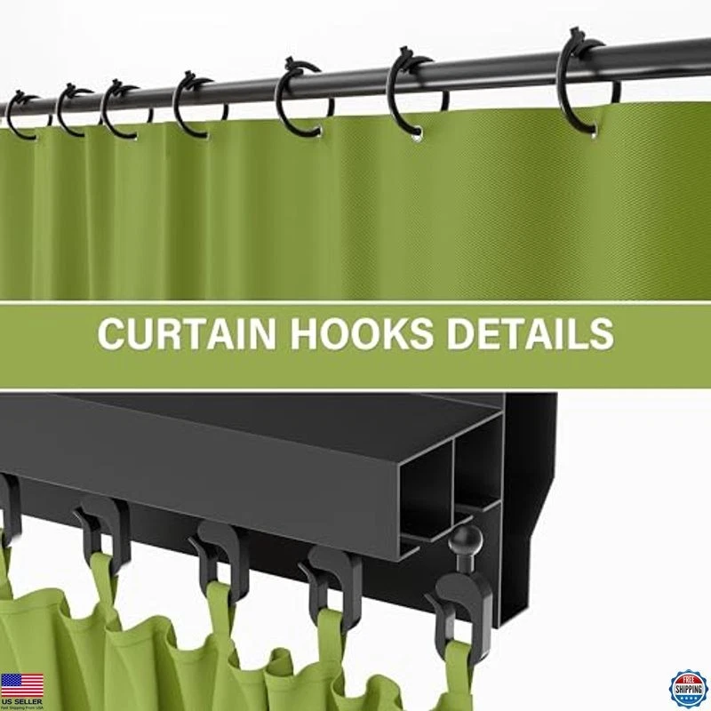 Universal 4-Panel Waterproof Gazebo Curtain Replacement 12' x 20' with Zipper - Image 4 of 4