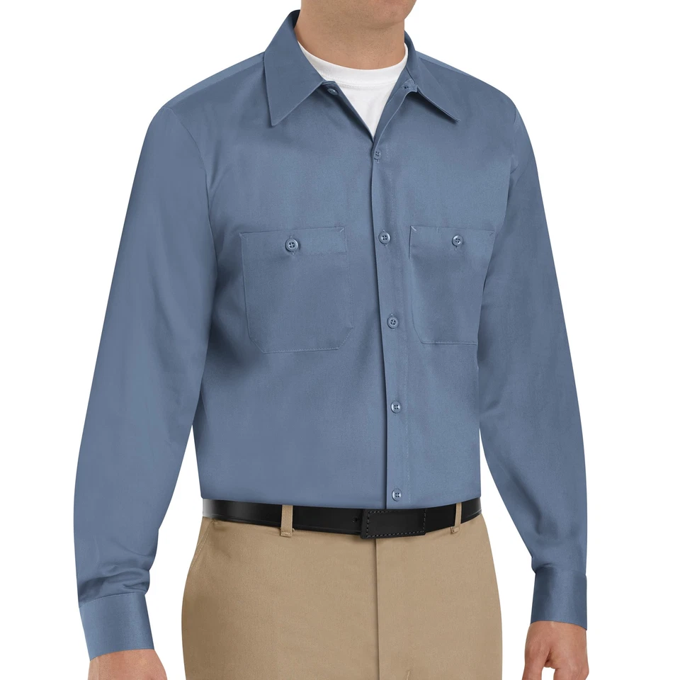 Red Kap Men's Long Sleeve Wrinkle-Resistant Cotton Work Shirt - Image 3 of 4