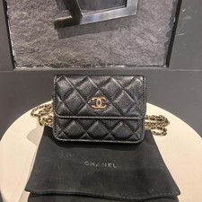 Chanel Wallet On Chain Flap Bag Caviar Leather Crossbody Bag Black [Duties Paid]