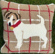 Martha Stewart Collection Dog Decorative Hooked Pillow Jack  Russel Terrier