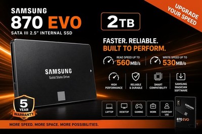 500GB Samsung V-NAND SSD 870 EVO Solid State Drive 2,5'' SATA, gewischt, getestet