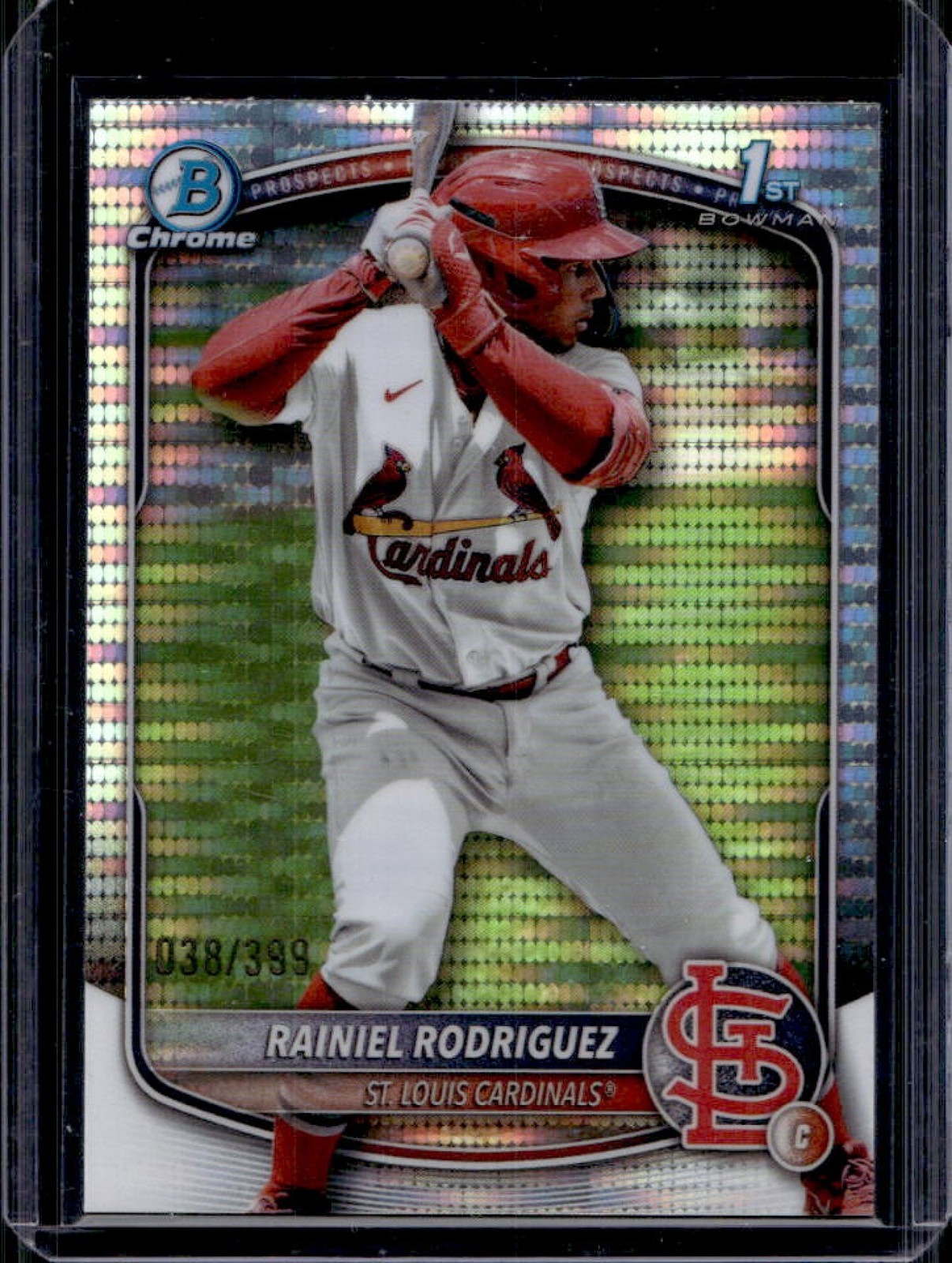 2025 Bowman Chrome Rainiel Rodriguez Pulsar Refractor 1st #/399 Cardinals