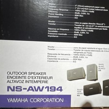 Yamaha NS-AW194 Outdoor Waterproof Speakers 2.0 Wired 4in 8 Ohm Black/White