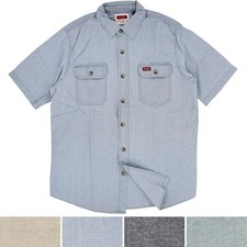 Wrangler Men's Shirt Button-up Short Sleeve, 2 Button Down Pockets